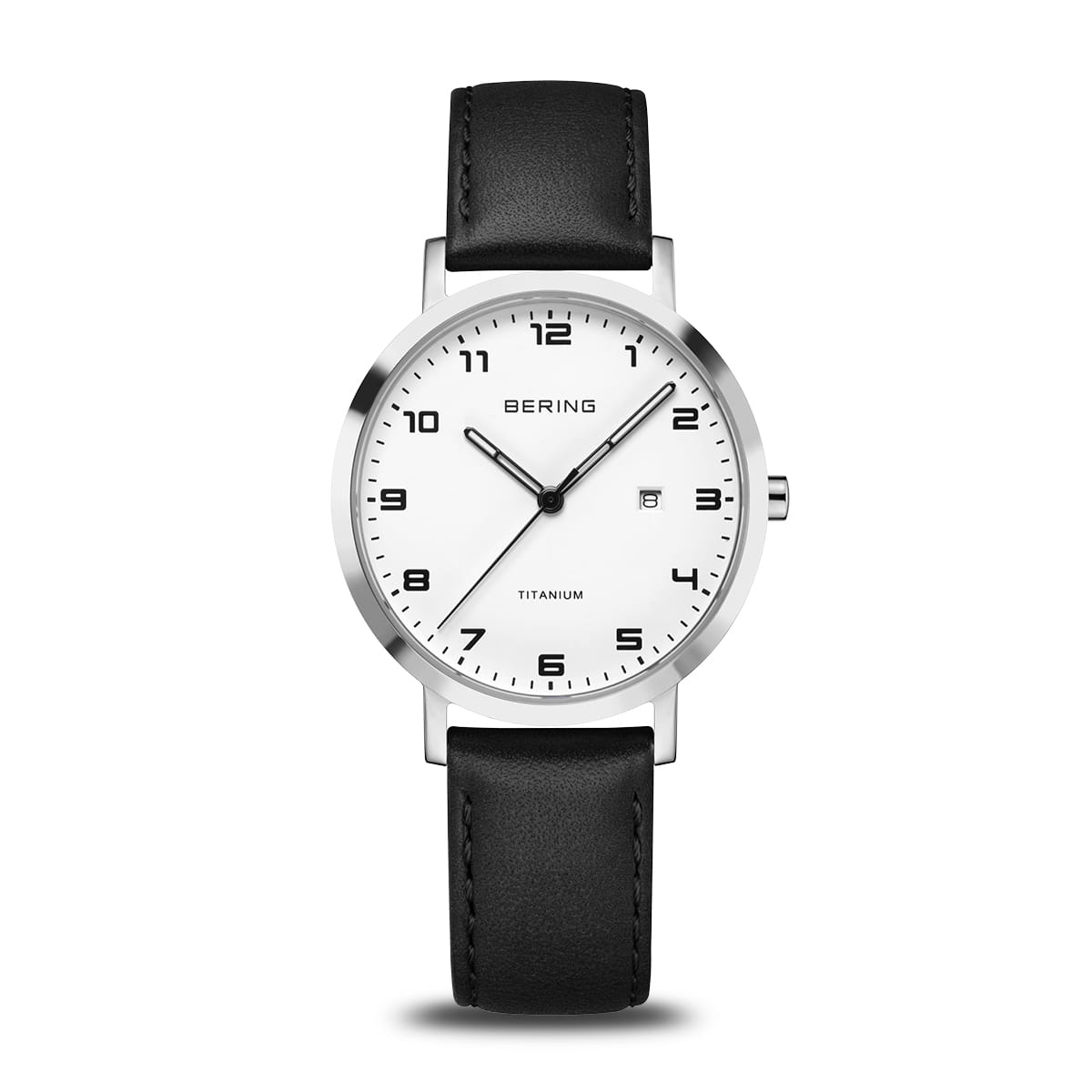 Bering Titanium Polished/Brushed Silver (leather)