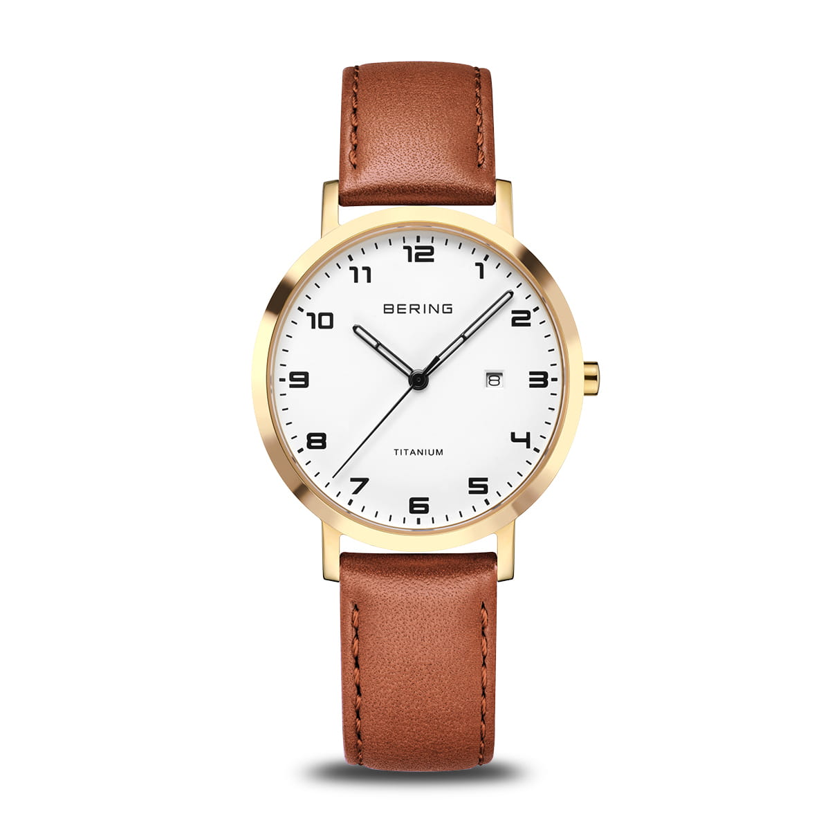 Bering Titanium Polished/Brushed Gold (leather)