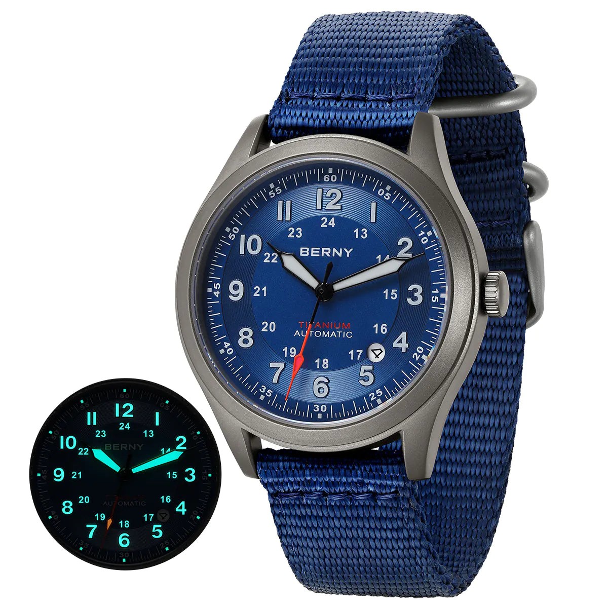 Berny Automatic Titanium Field Watch AMT163