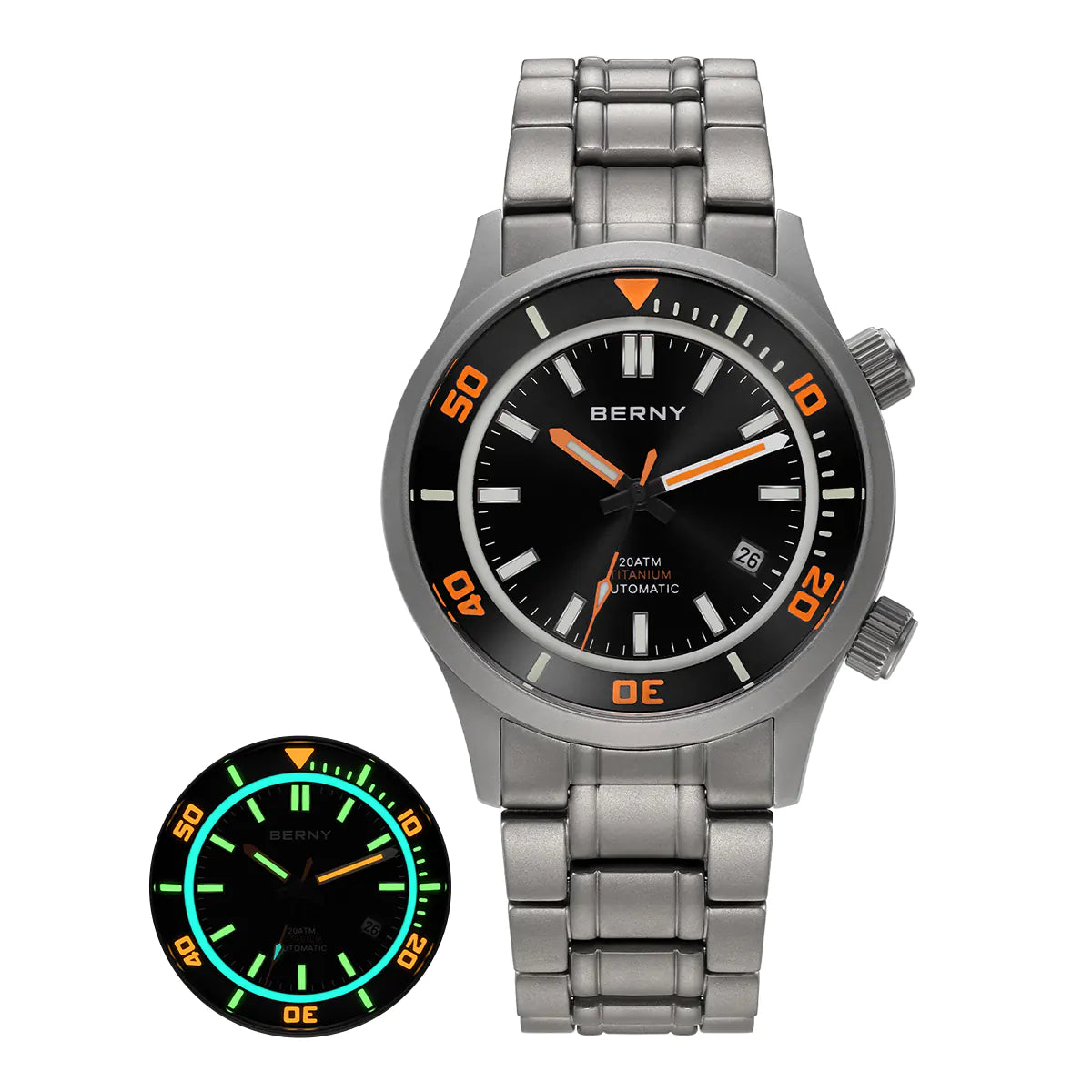 Berny Automatic Titanium Diver Watch