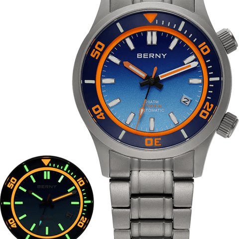 Berny Automatic Titanium Diver Watch