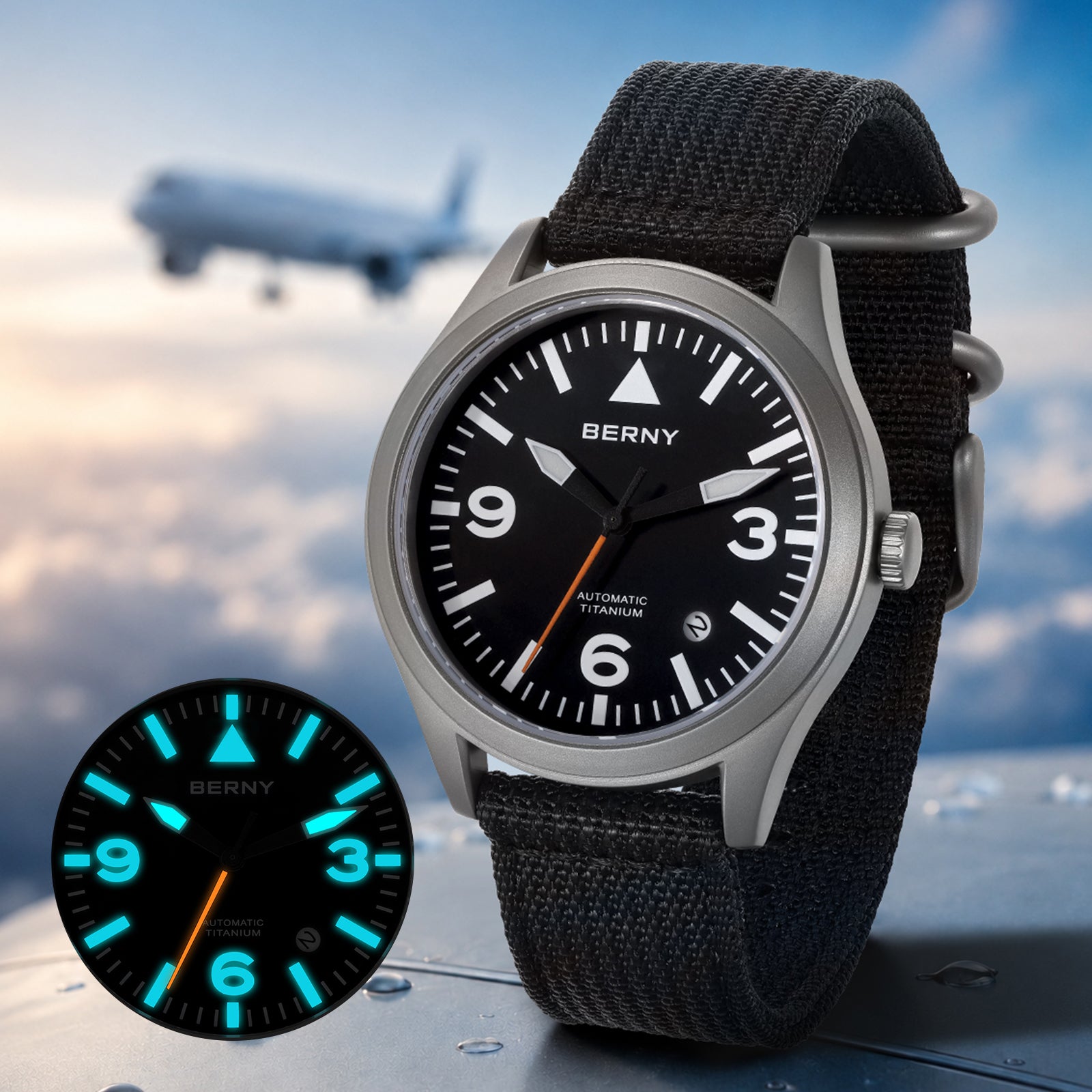 Berny Automatic Titanium Field Watch