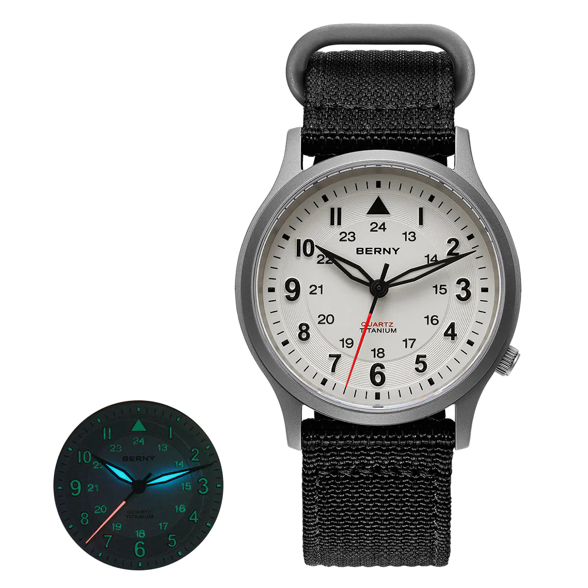 Berny Quartz Titanium Field Watch T2596