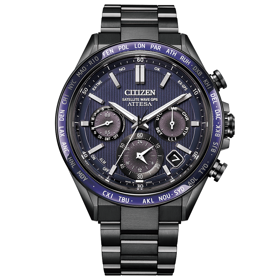 Citizen Attesa Black Titanium Eco-Drive GPS (Super Titanium, DLC)