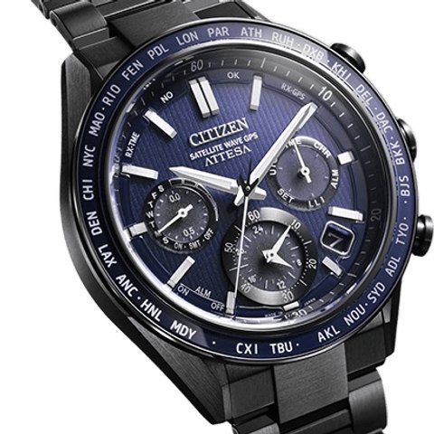 Citizen Attesa Black Titanium Eco-Drive GPS (Super Titanium, DLC)