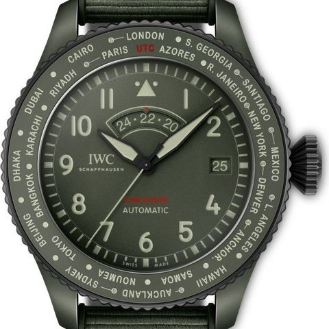 IWC Pilot's Watch Timezoner Top Gun Woodland (green ceramic)