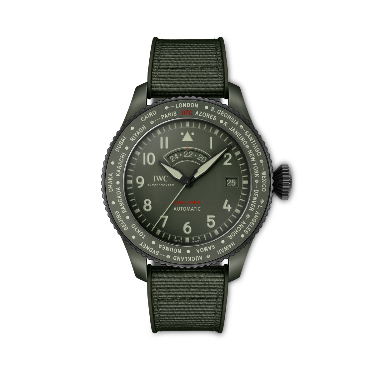IWC Pilot's Watch Timezoner Top Gun Woodland (green ceramic)