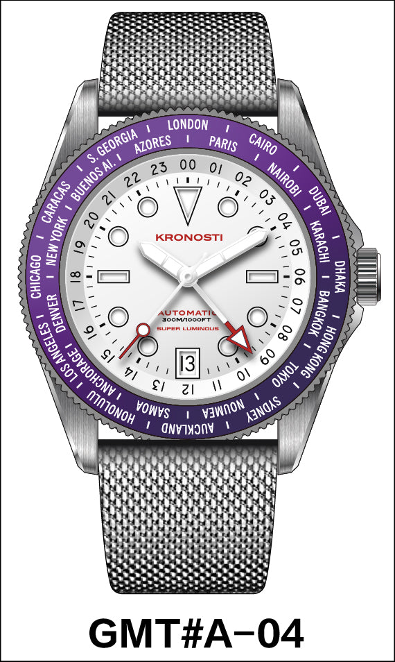 KRONOSTI Deep Explorer Aurora Titanium GMT