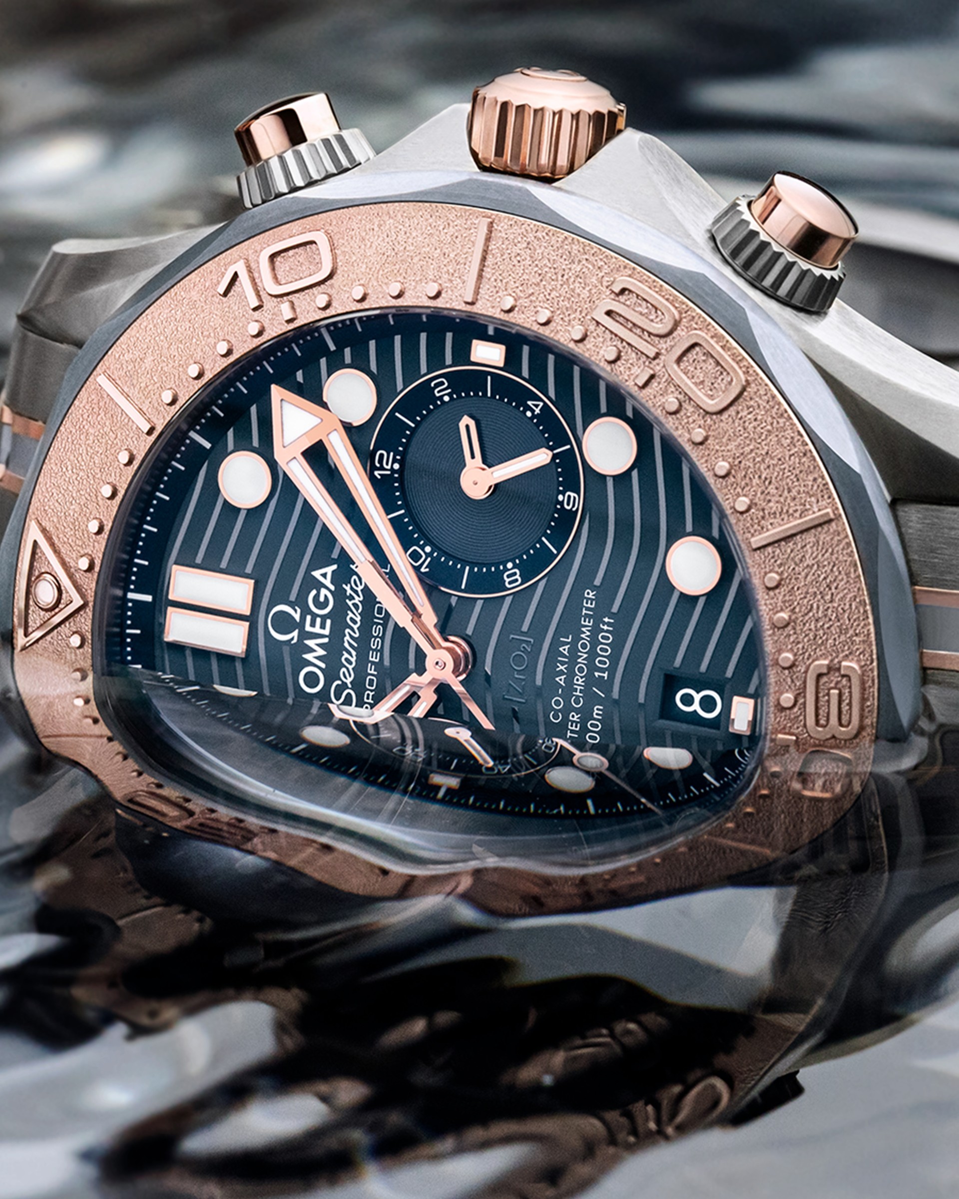 Omega Seamaster Diver 300M Chronograph Titanium Tantalum Sedna Gold