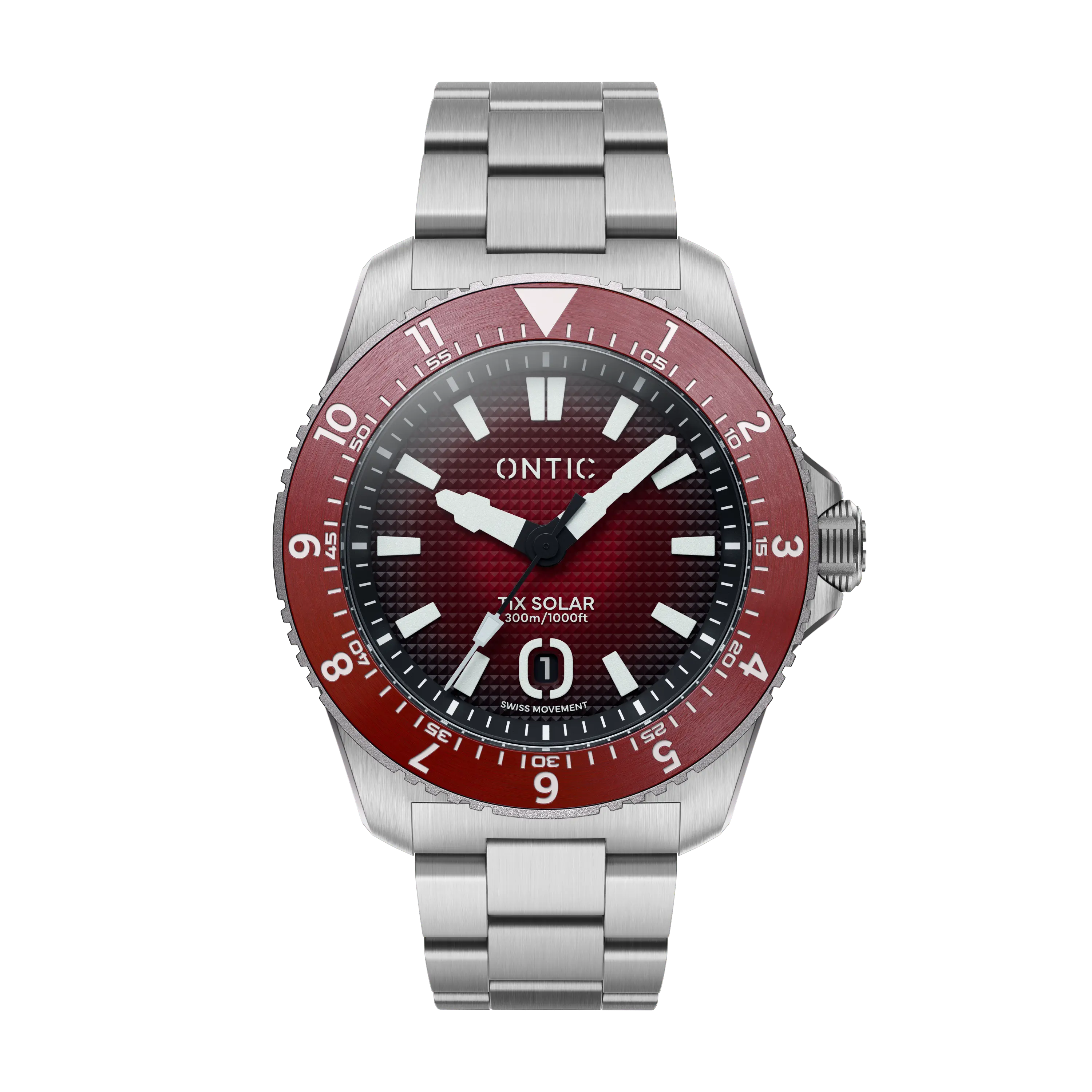 Ontic Utility - 40mm Men's Titanium Watch - Ember Red - Swiss Solar