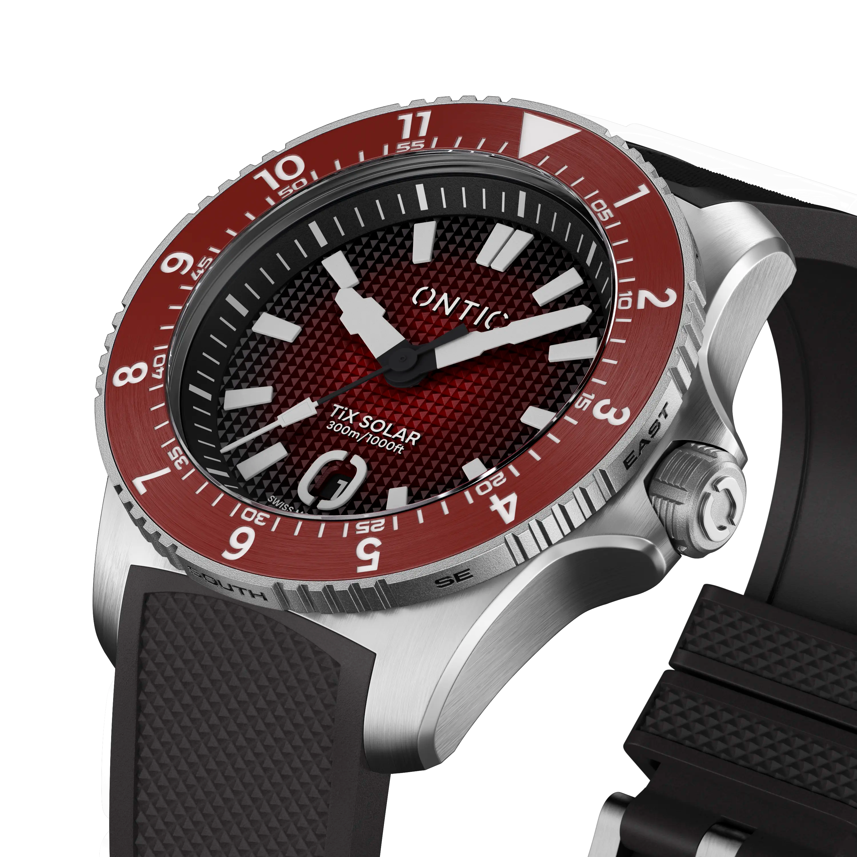 Ontic Utility - 40mm Men's Titanium Watch - Ember Red - Swiss Solar