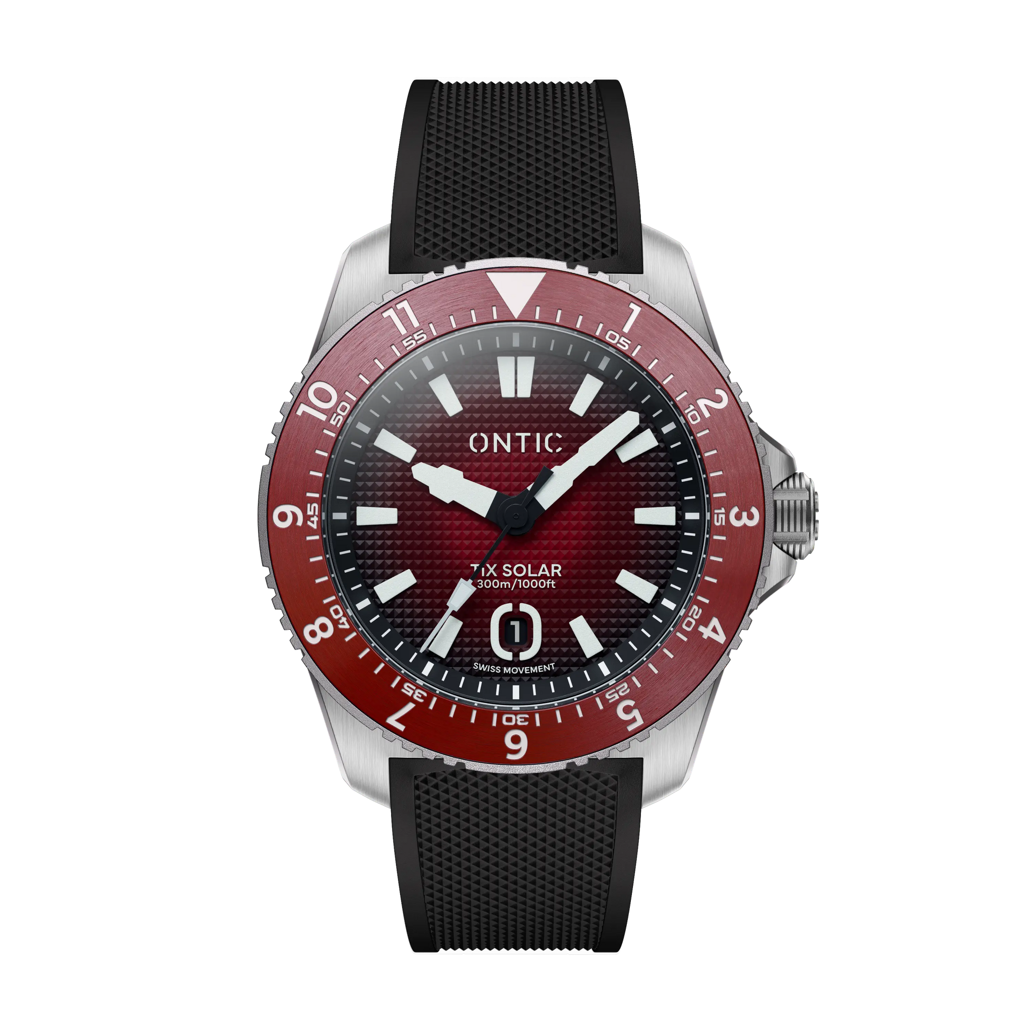 Ontic Utility - 40mm Men's Titanium Watch - Ember Red - Swiss Solar