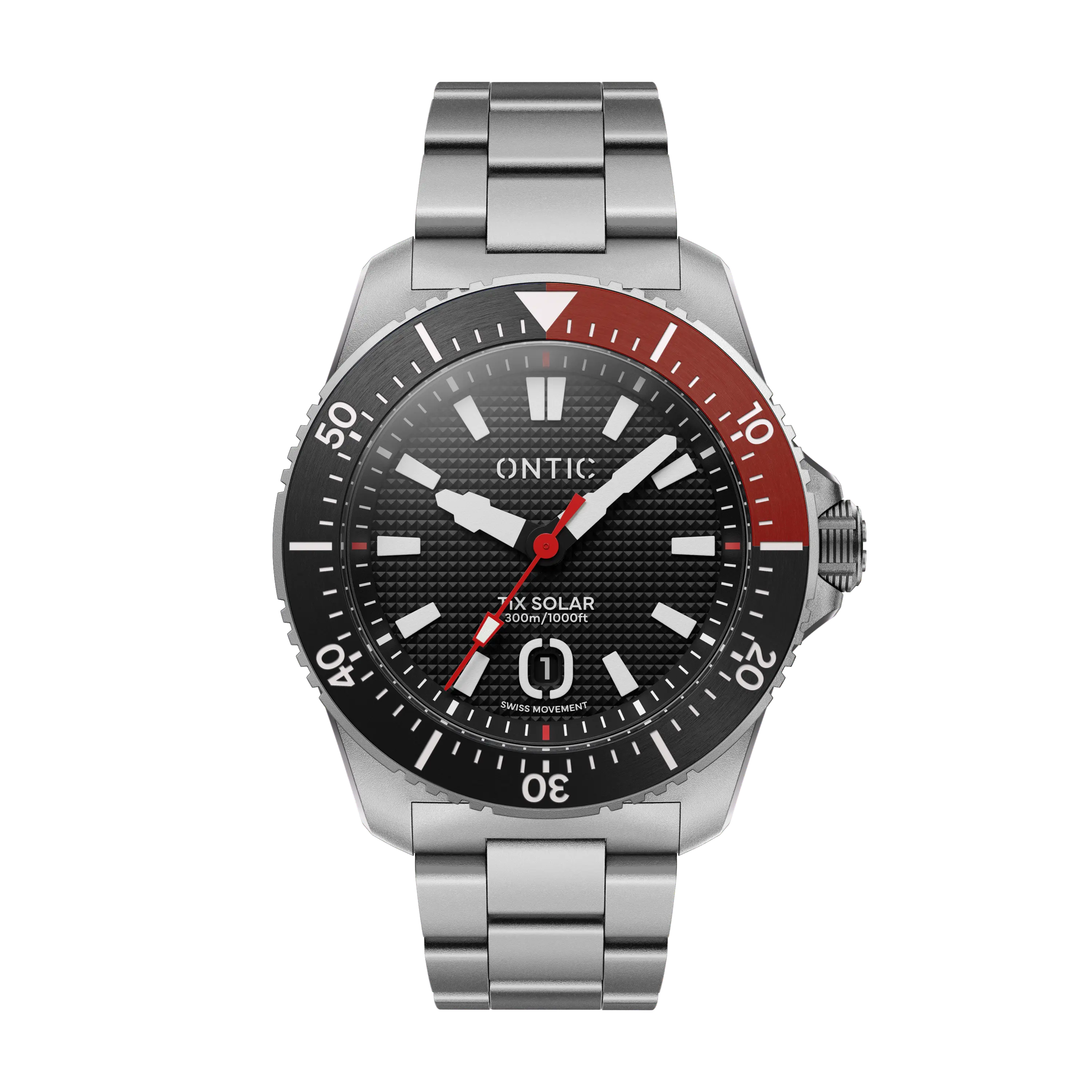 Ontic Utility - 40mm Men's Titanium Dive Watch - Graphite - Swiss Solar - 300m Water Resis