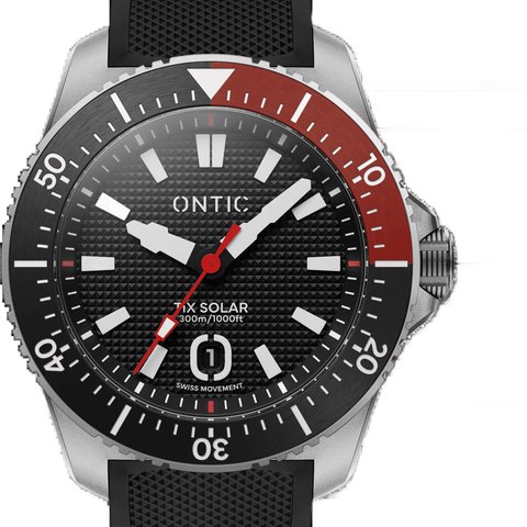 Ontic Utility - 40mm Men's Titanium Dive Watch - Graphite - Swiss Solar - 300m Water Resis