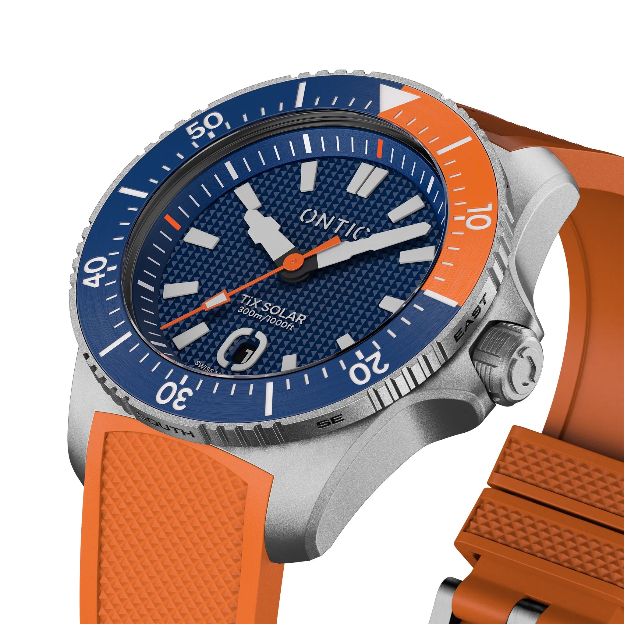 Ontic Utility - 40mm Men's Titanium Dive Watch - Marine Blue - Swiss Solar - 300m Water Re