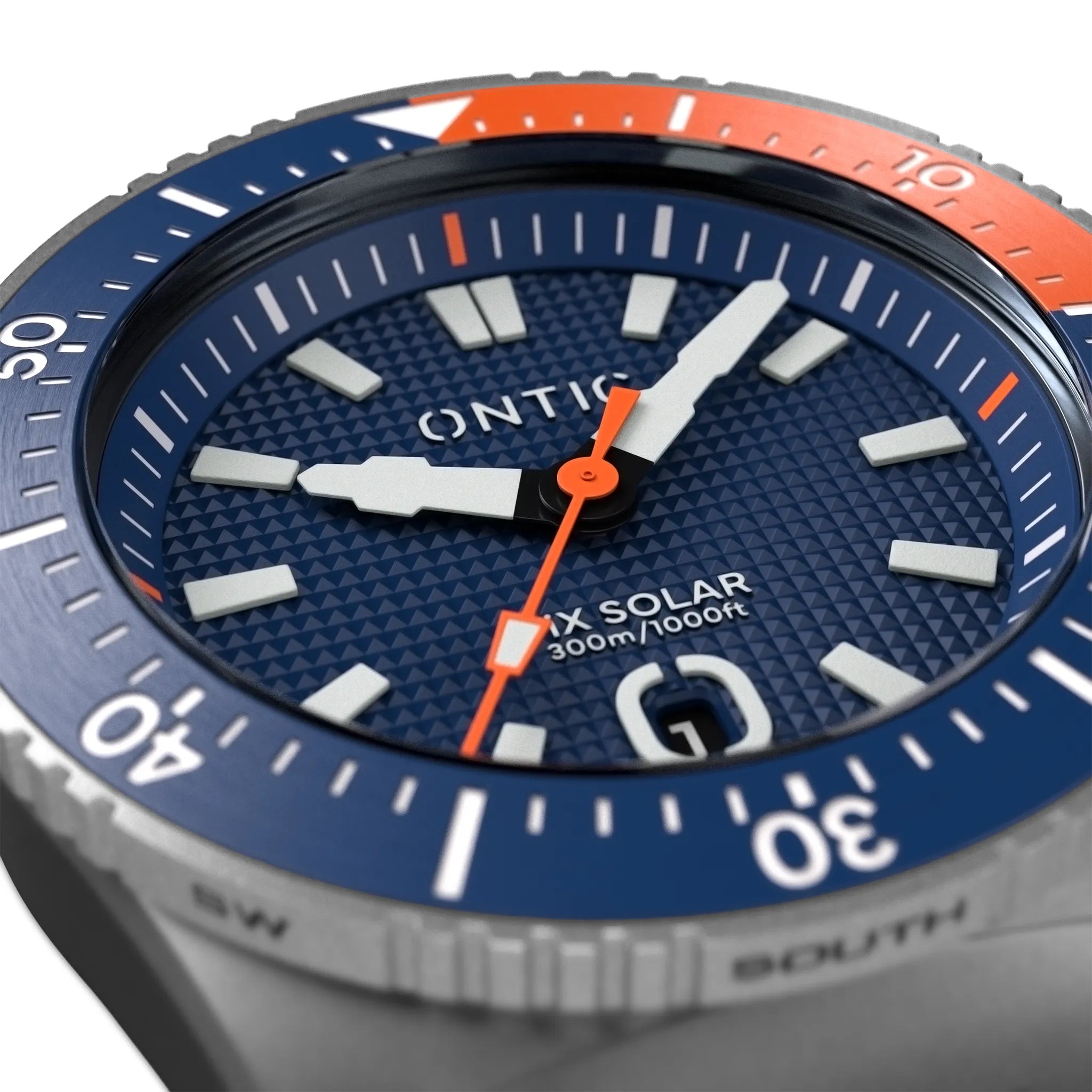 Ontic Utility - 40mm Men's Titanium Dive Watch - Marine Blue - Swiss Solar - 300m Water Re