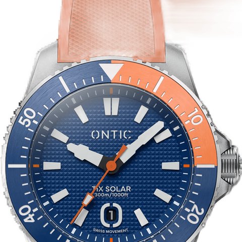 Ontic Utility - 40mm Men's Titanium Dive Watch - Marine Blue - Swiss Solar - 300m Water Re