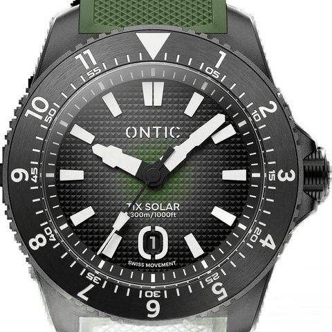 Ontic Utility - 40mm Men's Titanium Watch - Field Green - Swiss Solar