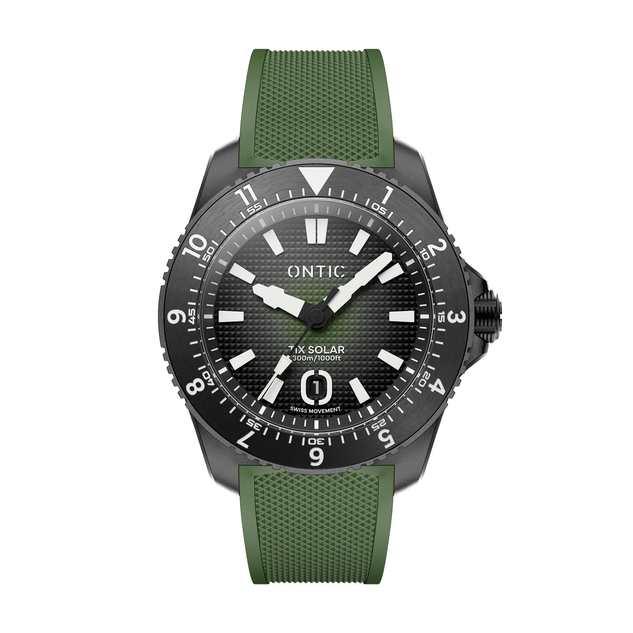 Ontic Utility - 40mm Men's Titanium Watch - Field Green - Swiss Solar