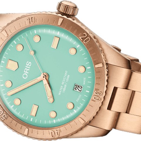 Oris Divers Sixty-Five Cotton Candy (Green, Full Bronze)