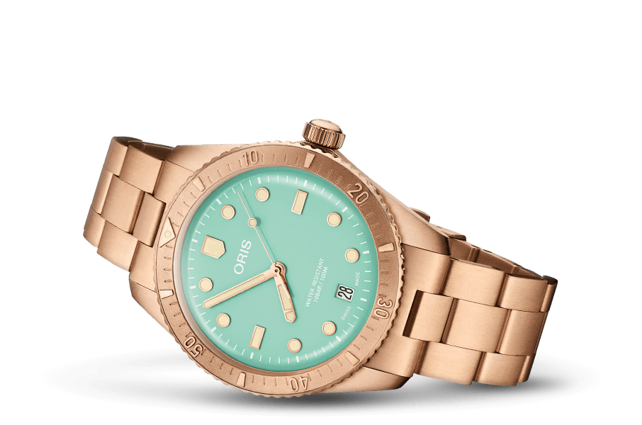 Oris Divers Sixty-Five Cotton Candy (Green, Full Bronze)
