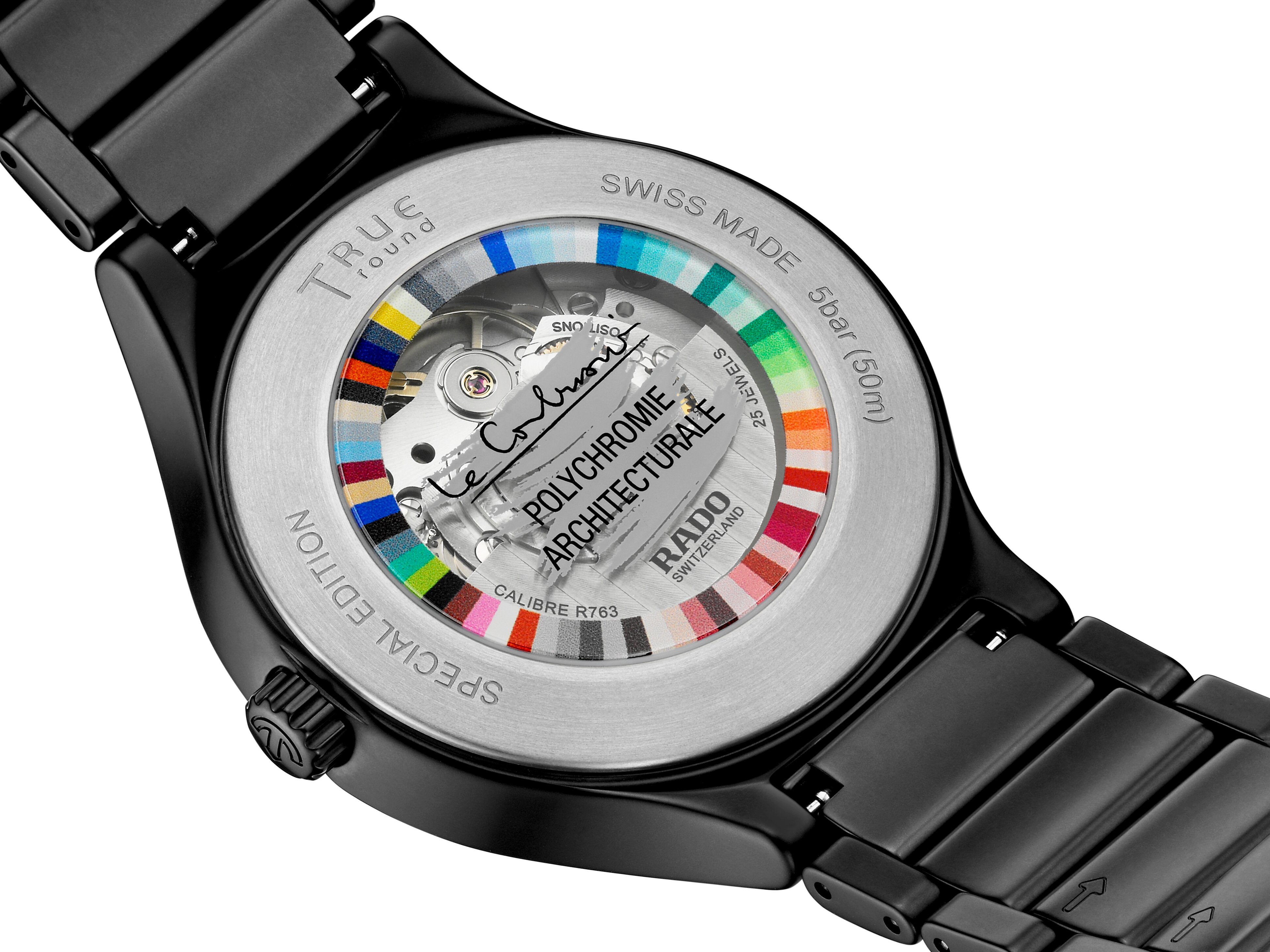 Rado True Round x Les Couleurs Le Corbusier (Ivory Black)