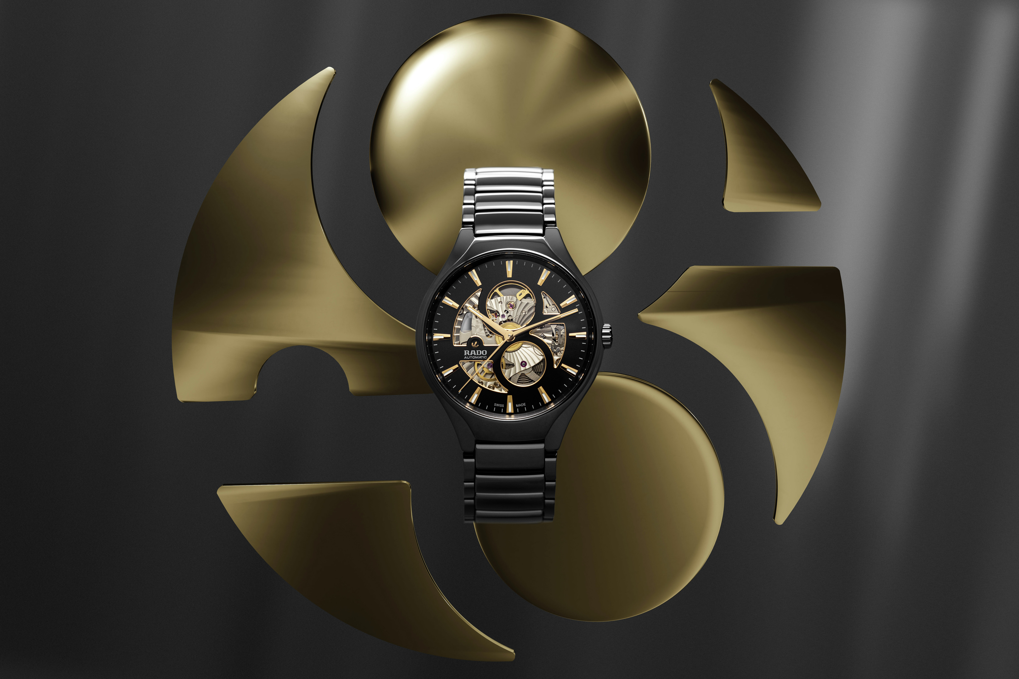 Rado True Round Automatic Open Heart (black)