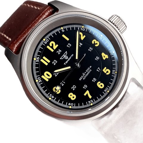 Tandorio TD143 36mm Titanium Aviator Pilot Waterproof Movt