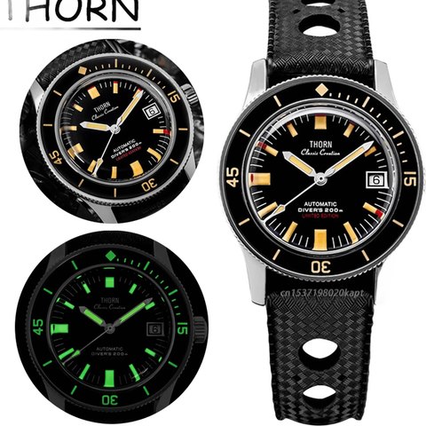 Thorn Titanium Pt5000 Movt fifty fathoms watch T006 20ATM 38MM Sapphire Dive