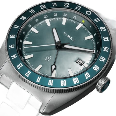 Timex x The James Brand Titanium Automatic GMT Emerald